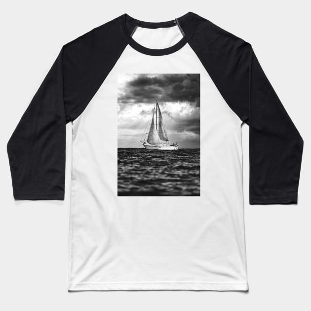 Storms & Sails. Black and White Photograph Baseball T-Shirt by love-fi